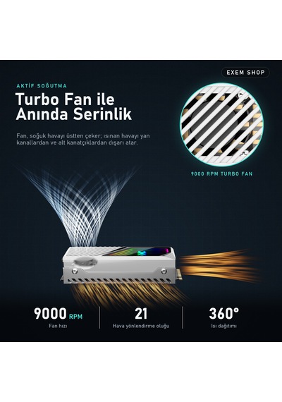 Fanlı Argb Ssd Soğutucu Beyaz Renk Beyaz - Argb