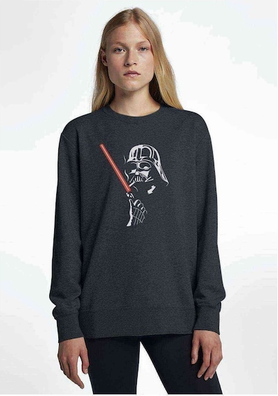 Darth Vader Fun Baskılı Füme Antrasit Kadın Sweatshirt