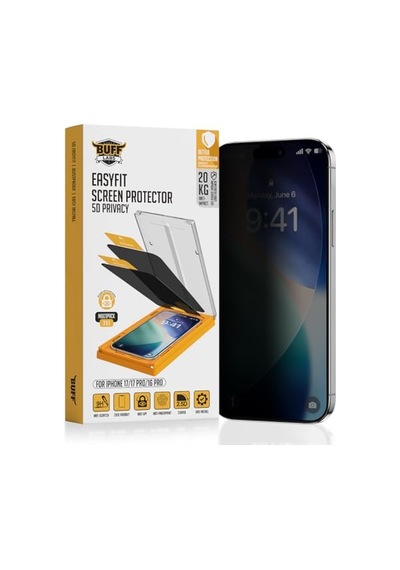 5d Privacy Easyfit 2 Adet Kolay Uygulama Aparatlı Ekran Koruyucu Temperli Hayalet Ekran Cam Apple iPhone Uyumlu 17 / Apple iPhone Uyumlu 17 Pro