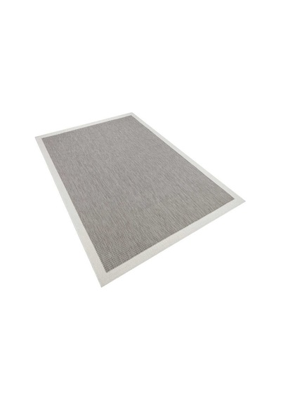 Kaymaz Yıkanabilir Minimal Bordürlü Antrasit Dekoratif Sisal Halı Siesta 1501