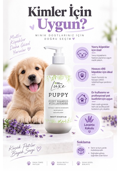 Groom Professional Luxe Lavanta Kokulu Yavru Köpek Şampuanı 350 Ml 1:30 Konsantre