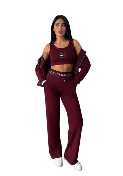 Tommy Hilfiger Bayan 3 "lü Eşofman Takımı Set Bordo