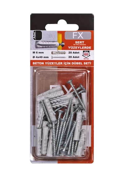 Vida Dübel Set 6 Mm Dübel 20 Adet, 4x40 Vida 20 Adet - 765022620 Diğer