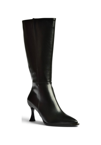 Fox Shoes Z518083809 Siyah Kalın Kadeh Topuklu Kadın Çizme