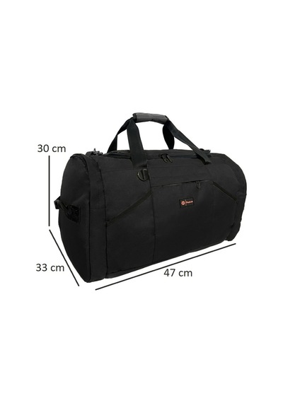 Bagslab Siyah Seyahat Su Geçirmez Kumaş Seyahat Çantası 1053