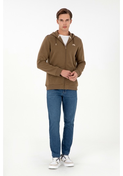 U.S. Polo Assn. Erkek Haki Şardonlu Örme Hırka 50293146-VR027
