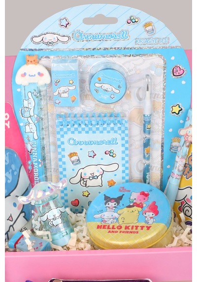 Özel Kutulu Sweet Bow Collection Lisanslı Cinnamoroll 18 Parça Kırtasiye Seti Uçlu Kalem,bloknot,roket Silgi Diğer