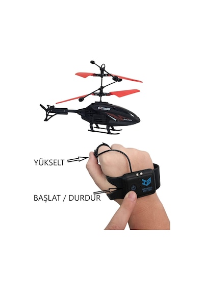 1. Kalite El Kumandalı Ve El Sensörlü Parmakla Yükseltilebilen Helikopter Şarj Edilebilir 20 Cm.