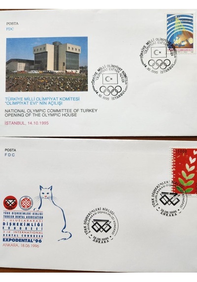 5 Adet Yerli İlk Gün Zarfı Fdc. 1970 Ve 1995 Arasına Ait Farklı Zarflar
