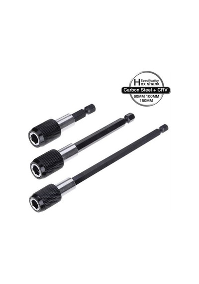 Profesyonel Paslanmaz Vanadium Çelik 6 10 15 Cm 3 Lü Bits Uzatma Adaptörü 3 Adet