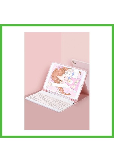 Vaveni Samsung Galaxy X730 Tab S11 Kılıf Kc01 Smart Klavyeli Tablet Kılıfı - Pembe Arz