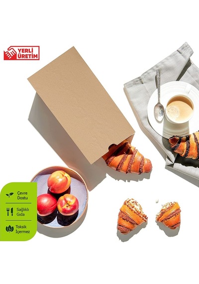 100 Adet 12x20 Kraft Şamua Kese Kağıdı Poğaça Tost Sandviç Kahvaltı Poşeti 100'lü Kese Kağıdı