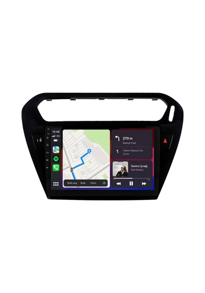 Citroen C-elysee Android Siyah Multimedya 2012-2024 Carplay Android Auto Navigasyon 8gb Ram 128gb 9"