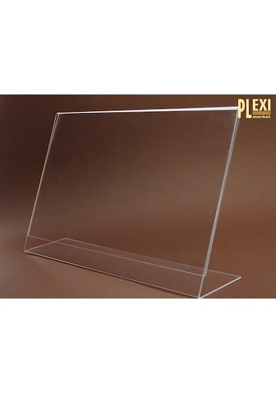A4 L-tipi Yatay 30x21cm Şeffaf Pleksi Föylük Menü Fiyatlık Broşür Etiket Fotoğraflık Albüm Stand Sehpa