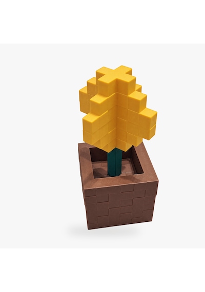 Piksel Alyum Biblo - 3d Baskı, Minecraft Esintili Sarı