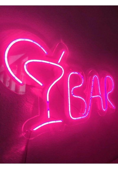 Dekoraven Bar Neon Tabela Neon Yazı Led Dekoratif Duvar Aydınlatması Neon Duvar Dekorasyonu, Barpiraven1
