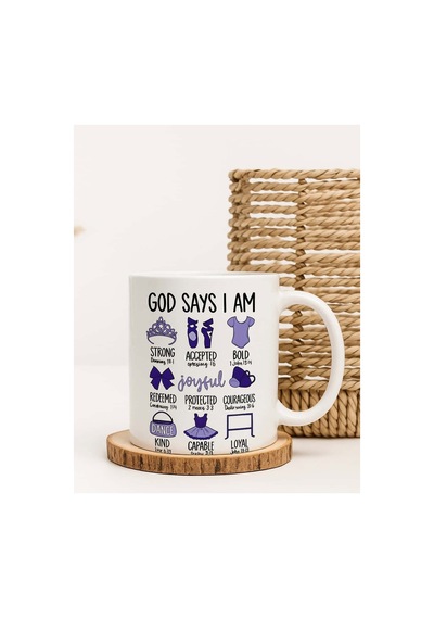 God Says I Am Temalı Kupa Bardak Beyaz
