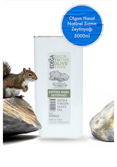5 Lt Soğuk Sıkım Zeytinyağı Olgun Hasat , Edremit Tipi Zeytin , Sızma