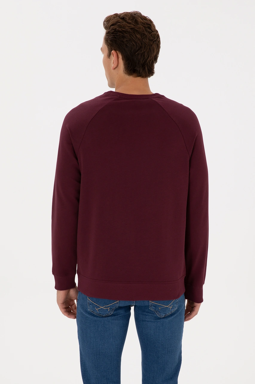 U.S. Polo Assn. Erkek Regular Fit Bisiklet Yaka Bordo Basic Sweatshirt 50308103-VR177 U.S. Polo Assn. Erkek Regular Fit Bisiklet Yaka Bordo Basic Sweatshirt 50308103-VR177