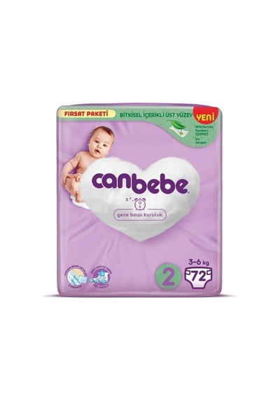 Canbebe Bebek Bezi 2 Beden Mini 72li Fırsat Paketi