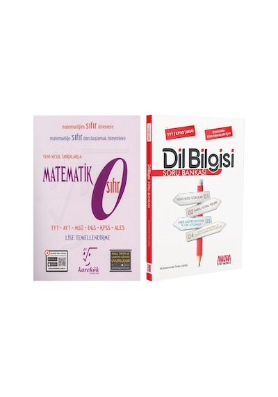 Karekök Tyt Matematik Sıfır Ve Akm Dil Bilgisi Soru Bankası Seti 2 Kitap