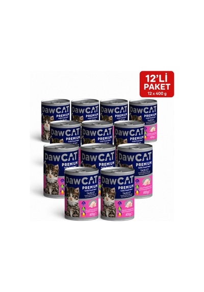 Premium Tavuklu Yavru Kedi Konserve Yaş Mama 400 G 12 Adet