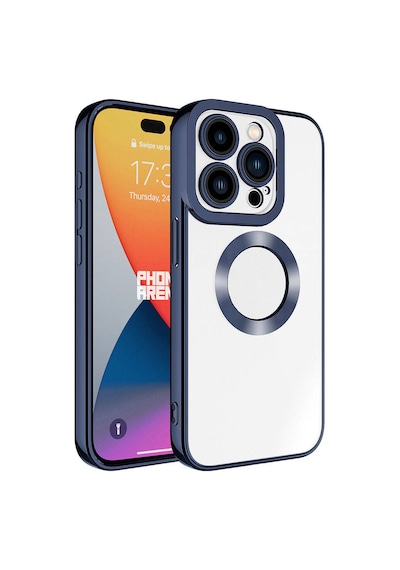 Apple iPhone Uyumlu 15 Pro Kılıf Kamera Lens Korumalı Logo Gösteren İnce Hafif Pazarplus Midnight