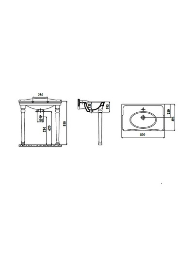 Creavit An100 Antik 50X100 Cm Lavabo 2 Adet Antik Ayak