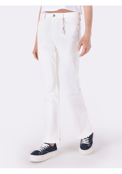Colin's 791 Monica Regular Fit Normal Bel Geniş Paça Beyaz Kadın Pantolon CL1064315_Q1.V1_DN42664