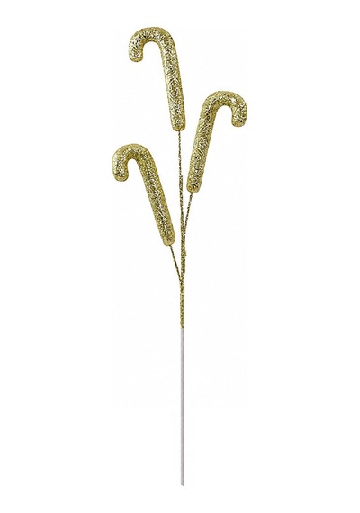Yılbaşı Süsü Baston Şeker Pike Altın 64 Cm