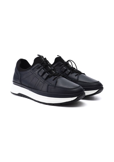 Gönderi(R) Gönderi R Erkek Lacivert Antik Likralı Lastik Bağcıklı Hakiki Deri Comfort Sneaker Ddma80442145 Lacivert