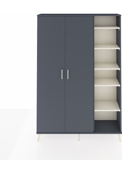Arges Dolap 7 Raflı 2 Kapaklı Tek Askılı 132x30x195 Antrasit-antrasit/aytaşı Antrasıt/aytası Arges Dolap 7 Raflı 2 Kapaklı Tek Askılı 132x30x195 Antrasit-antrasit/aytaşı Antrasıt/aytası