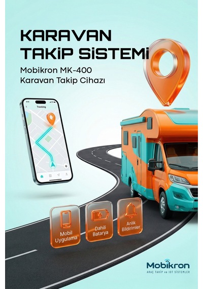 Mk-400-1 Karavan Takip Sistemi 12 Ay Hatlı - Haritalı 2026 Seri Uzaktan Blokajlı