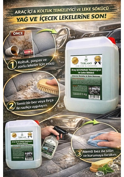 Parfümlü Araç İçi Koltuk Temizleyici Leke Sökücü 5 Kg Köpük Ve Ph Ayarlı Upholstery Interior Cl Standart