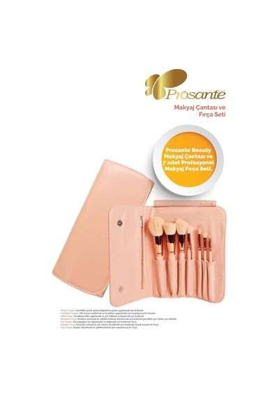Beauty Makyaj Çantası Ve Fırça Seti Çok renkli