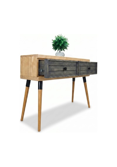 Mobenta Stria Entry: Modern Masif Dresuar 2 Çekmeceli Antre Konsolu - 120x31 Bz-an Krem-antrasit