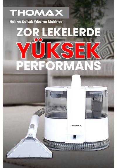 Thomax Dmw001a Koltuk Halı Yıkama Ve Leke Çıkartma Makinesi 1500 Ml Temiz 850 Ml Kirli Su Haznesi 600w Güç