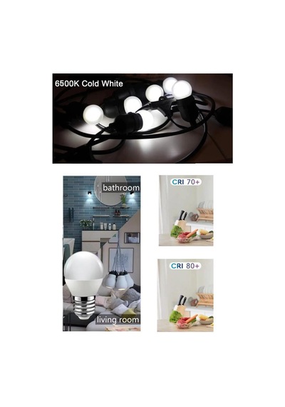 Rutter Rt-1090 7w Led Ampul E27 Mini Top Beyaz-6500k 5 Adet Minik Avize Lambası