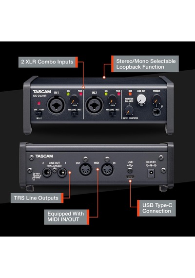 Tascam Us-2x2hr 192 Khz Yüksek Çözünürlüklü Usb Ses Kartı 2 Giriş