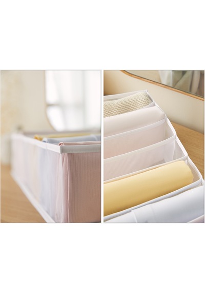 Ocean Home Textile 3'lü 7 Bölmeli Beyaz Renk File Çekmece İçi Düzenleyici Set