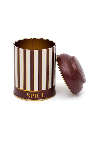 Circus Spice Desenli Yuvarlak Metal Kutu, 9 X 11 Cm, 0.6 Lt