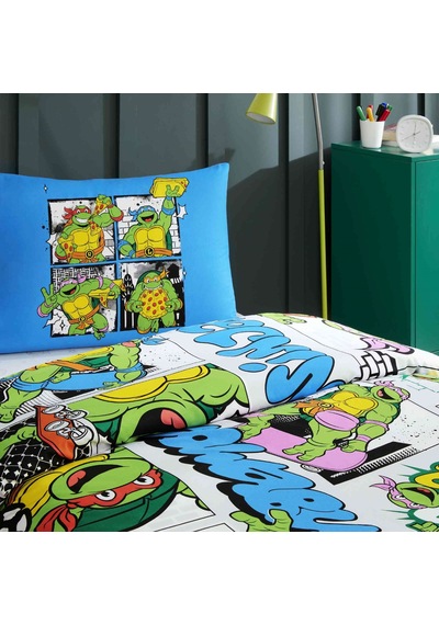 Taç Lisanslı Ninja Turtles Four Tek Kişilik Pamuk Nevresim Takımı 000000001000048381 Çok Renkli
