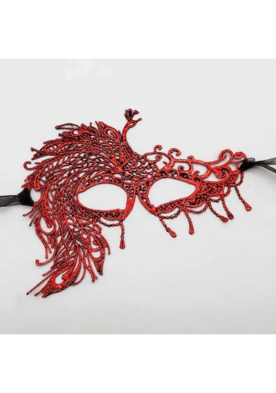 Kırmızı Dantel Masquerade Maskesi 4 No N712