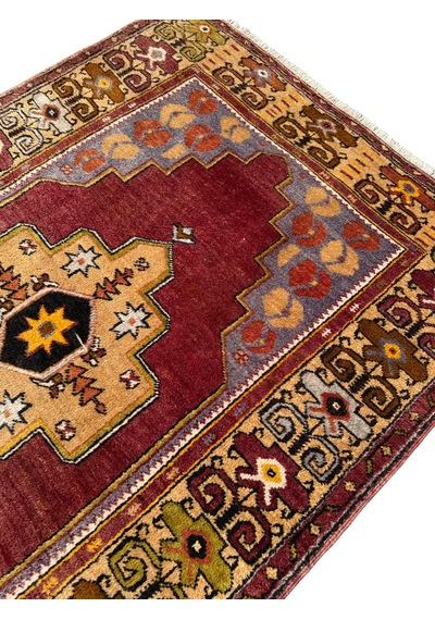 El Dokum Sıfır Maden Halısı 117x235 Kiremit %100 Yün Kök Boya Halı Kiremit