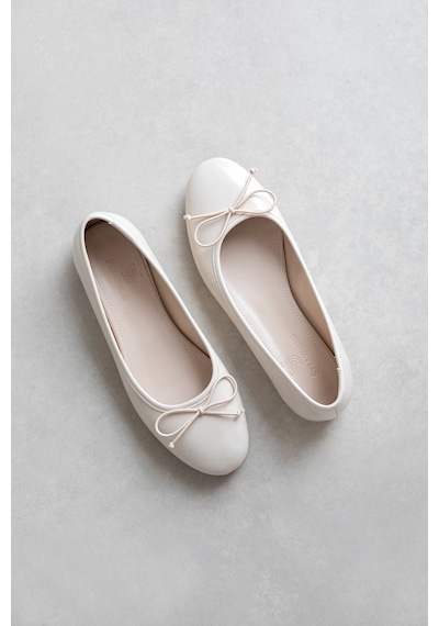 Wolk Shoes Lily Kadın Fiyonk Detay Deri Babet Bej