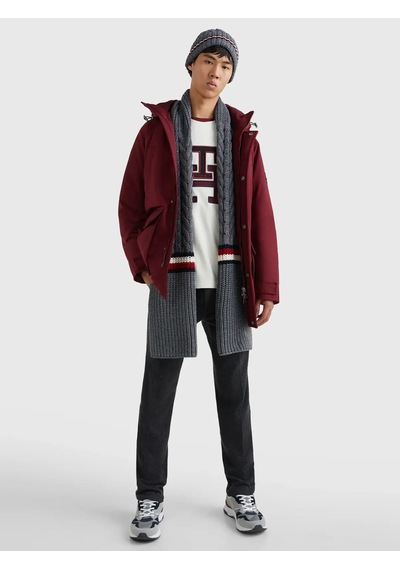 Tommy Hilfiger Th Premıum Cable Knı Erkek Gri Atkı