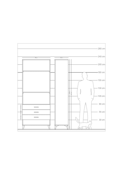 Arges Dolap 3 Raflı 3 Çekmeceli 88x30x221 Çam-antrasit Çam Arges Dolap 3 Raflı 3 Çekmeceli 88x30x221 Çam-antrasit Çam