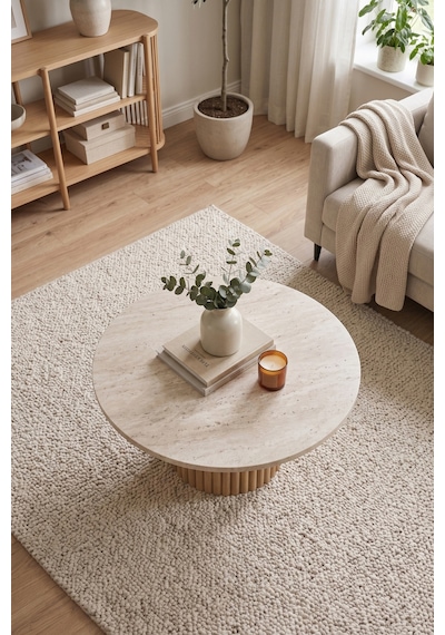 Soyasis Petra Bohem Orta Sehpa 70 Cm - Traverten