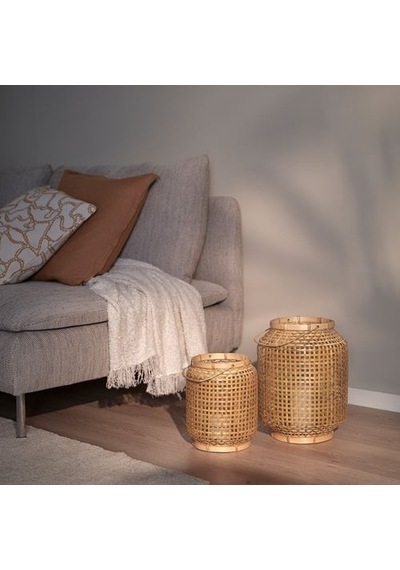 Ikea Påvefınk Fener, Bambu, 25 Cm Çok Renkli