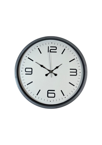 36 Cm Gri Dekoratif Klasik Duvar Saati Gri - Beyaz